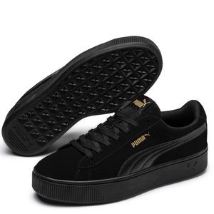all black platform pumas